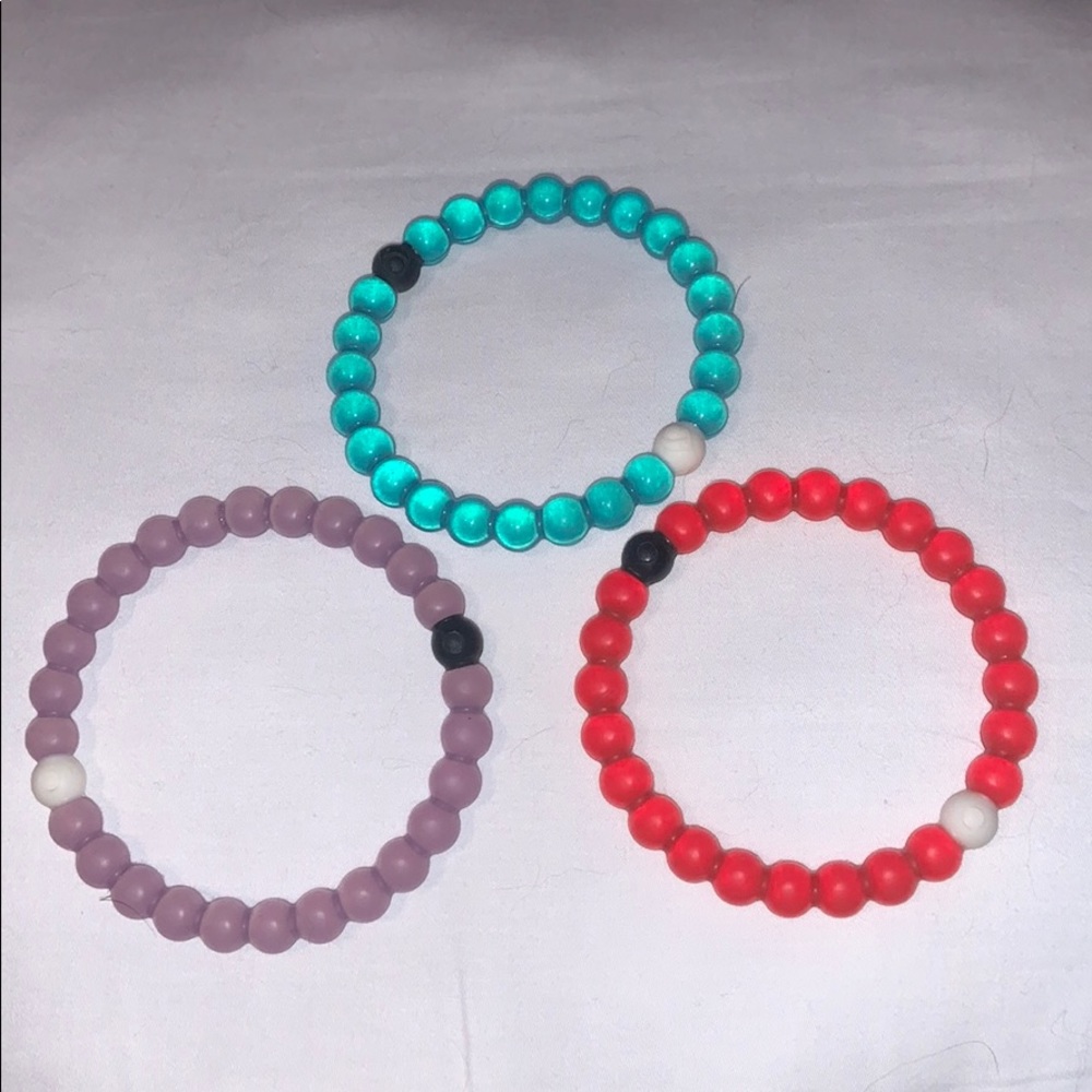 Lokai Bracelets (3) (Red, Blue & Purple)